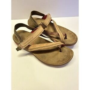 Merrell Kangaroo Brown Leather Strappy Hiking Thong Sandals Womens 7 J57512